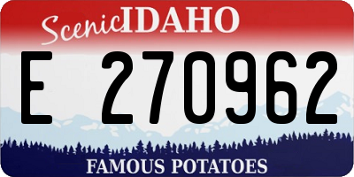 ID license plate E270962