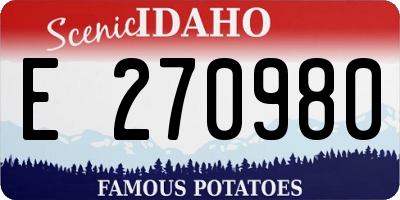 ID license plate E270980