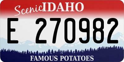 ID license plate E270982
