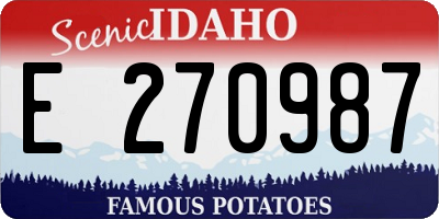 ID license plate E270987