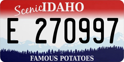 ID license plate E270997