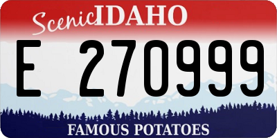 ID license plate E270999