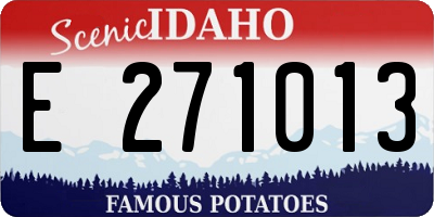 ID license plate E271013