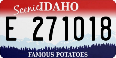 ID license plate E271018