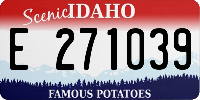 ID license plate E271039