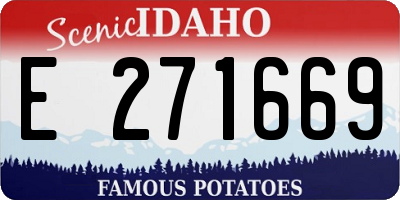 ID license plate E271669