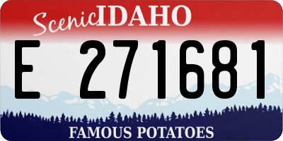 ID license plate E271681