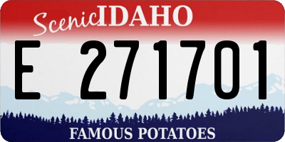 ID license plate E271701