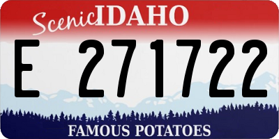 ID license plate E271722