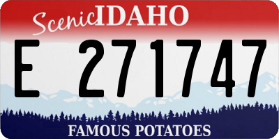 ID license plate E271747