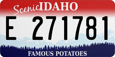 ID license plate E271781