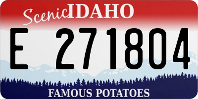 ID license plate E271804