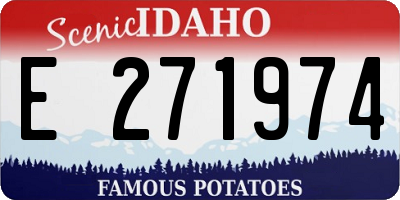ID license plate E271974