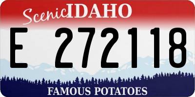 ID license plate E272118