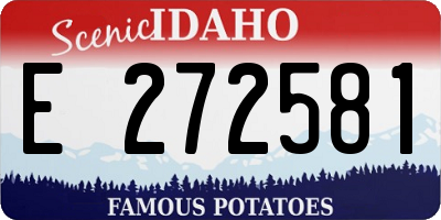 ID license plate E272581