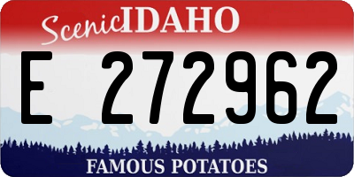 ID license plate E272962