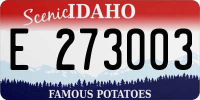 ID license plate E273003