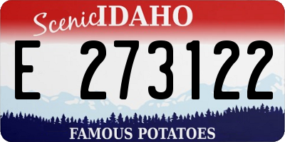 ID license plate E273122