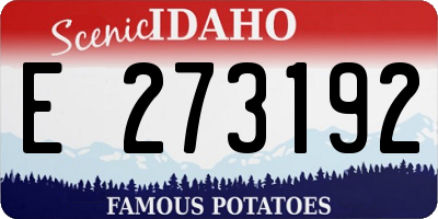ID license plate E273192