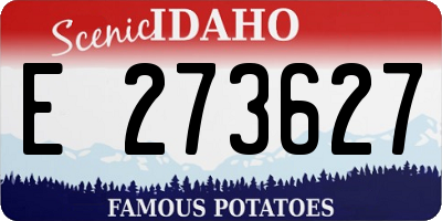 ID license plate E273627