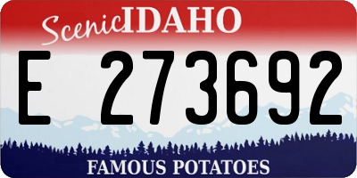 ID license plate E273692