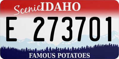 ID license plate E273701