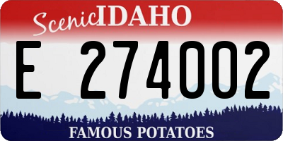 ID license plate E274002