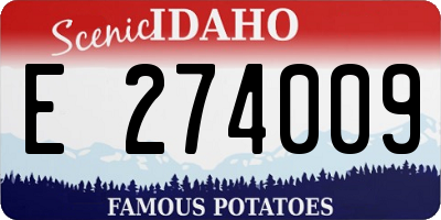 ID license plate E274009