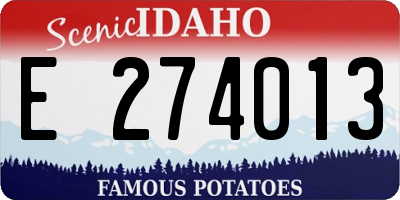ID license plate E274013