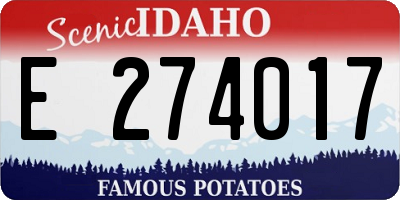 ID license plate E274017