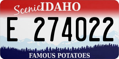 ID license plate E274022