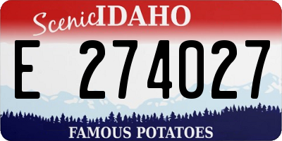 ID license plate E274027