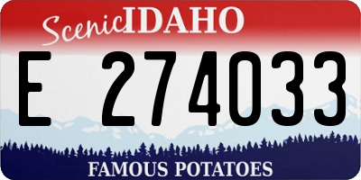 ID license plate E274033
