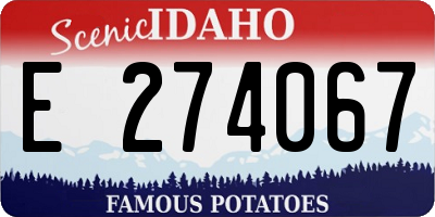 ID license plate E274067