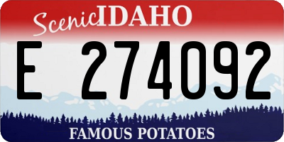 ID license plate E274092