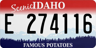 ID license plate E274116