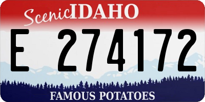 ID license plate E274172