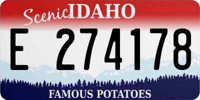 ID license plate E274178