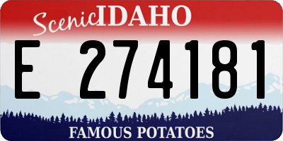 ID license plate E274181