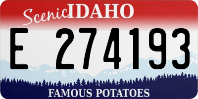 ID license plate E274193