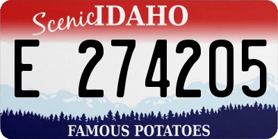 ID license plate E274205