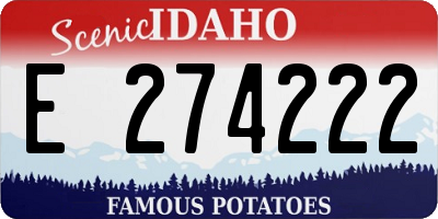 ID license plate E274222