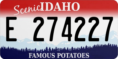 ID license plate E274227
