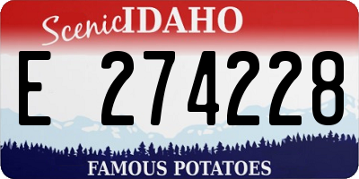 ID license plate E274228