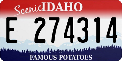 ID license plate E274314