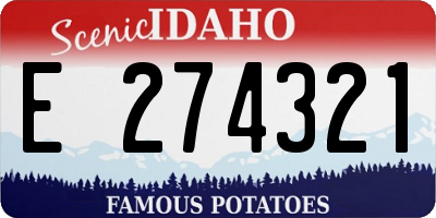 ID license plate E274321