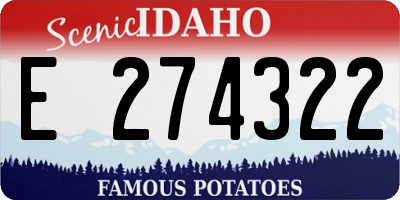 ID license plate E274322