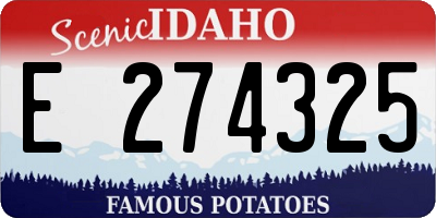 ID license plate E274325