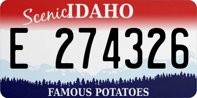 ID license plate E274326