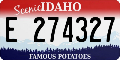 ID license plate E274327